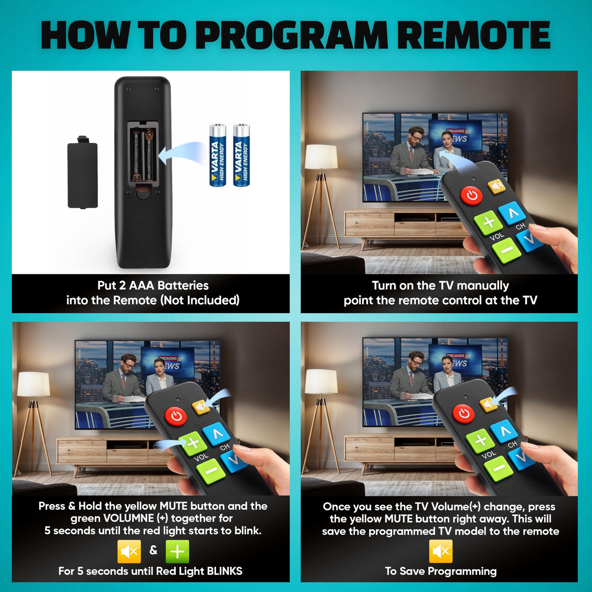 EZClicker remote demonstrates universal compatibility with major TV brands