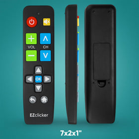 EZClicker Vizio remote compact size for simple storage.