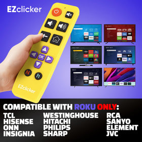 EZClicker remote with visible buttons designed for reduced dexterity and easy navigation