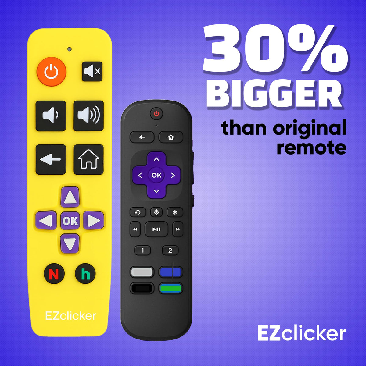 EZClicker remote in use demonstrates simple programming for Roku TVs