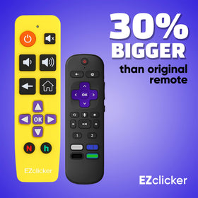 EZClicker remote in use demonstrates simple programming for Roku TVs