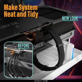 EZDIY-FAB 12V-2x6 GPU power cable close-up, tidy power delivery