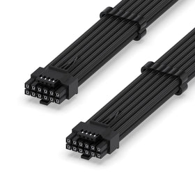 EZDIY-FAB 16AWG PCIe 5.1 cable side view, premium sleeving for neat builds