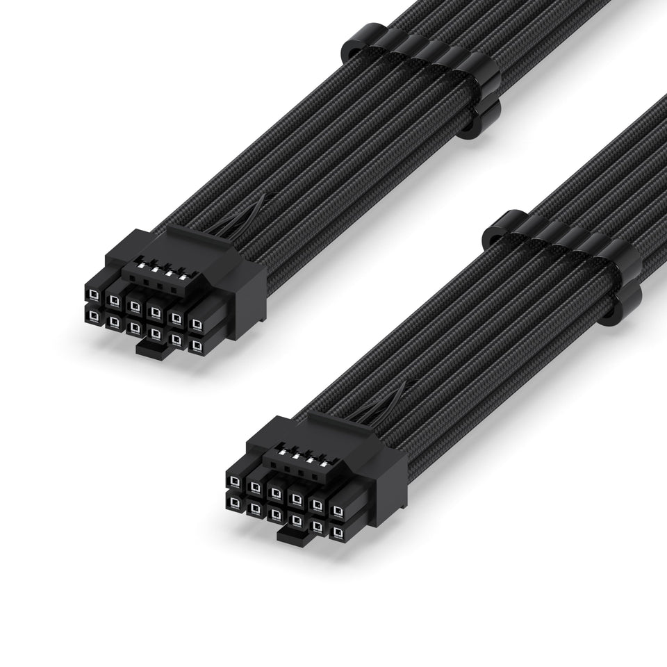 EZDIY-FAB 16AWG PCIe 5.1 cable side view, premium sleeving for neat builds