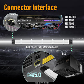 Premium white sleeved cable enhances modern PC aesthetics.