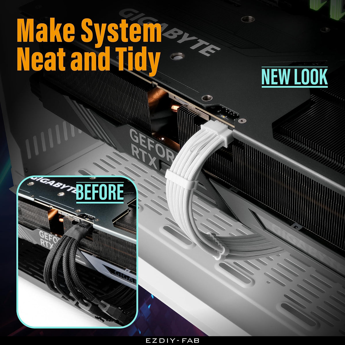 EZDIY-FAB preinstalled 3x PCIe 8-pin combs for tidy builds.