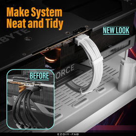EZDIY-FAB pure white sleeving enhances build aesthetics and protection.
