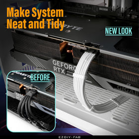 EZDIY-FAB sleeved cable with preinstalled combs for tidy routing.
