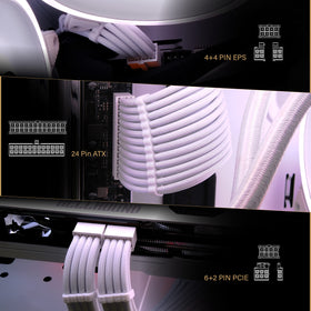 EZDIY-FAB comb kit in white helps align sleeved cables for a clean look