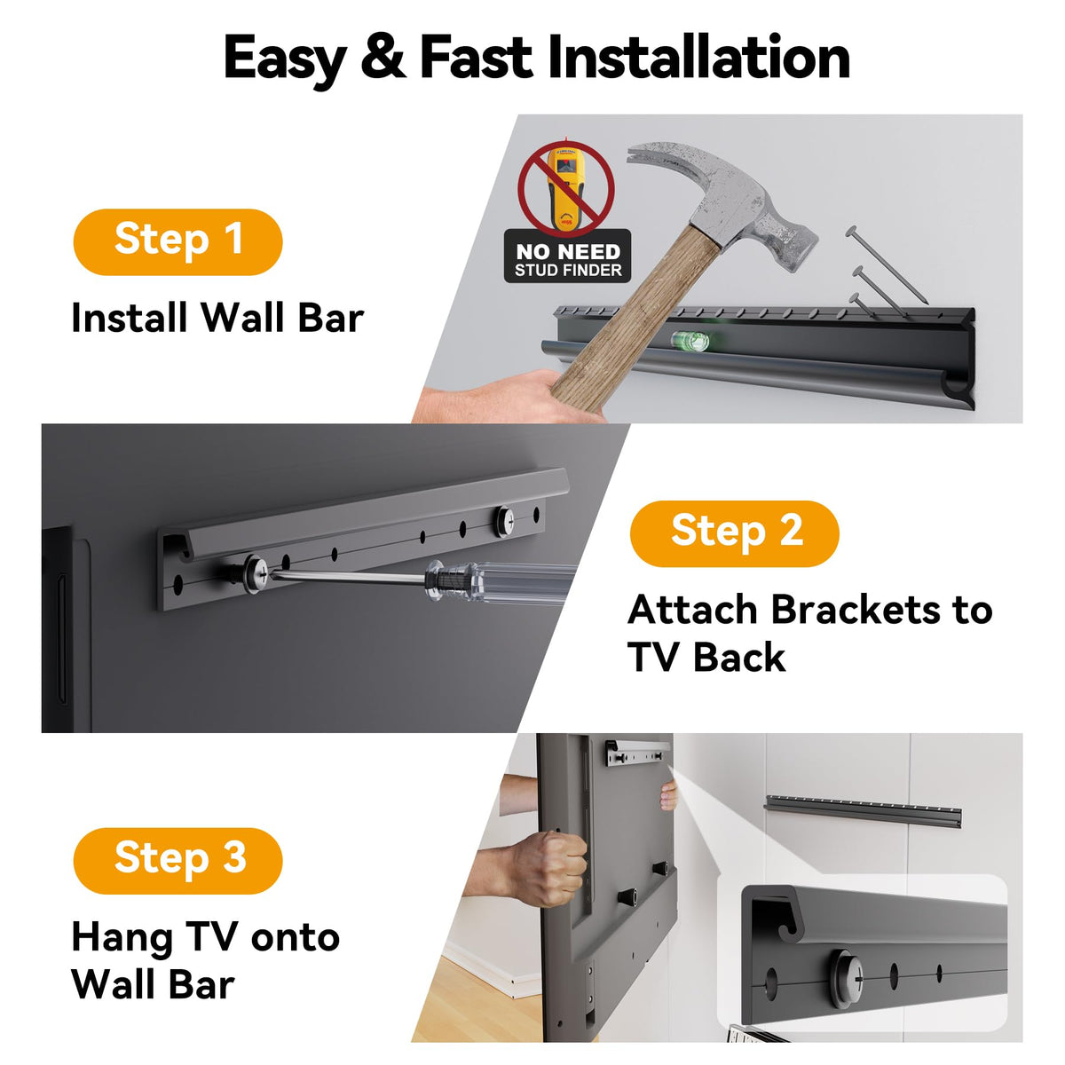 EZISE bubble level included for precise alignment during installation