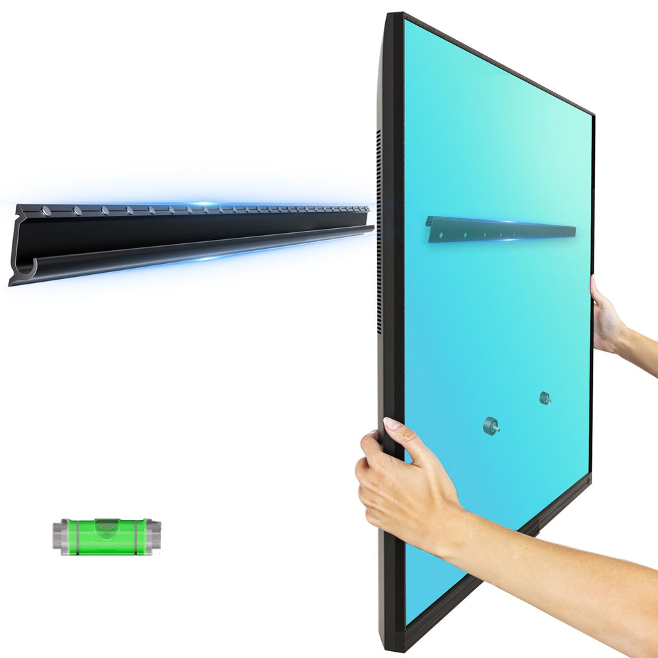 EZISE front view of mounted TV showing sleek tidy install and secure hold