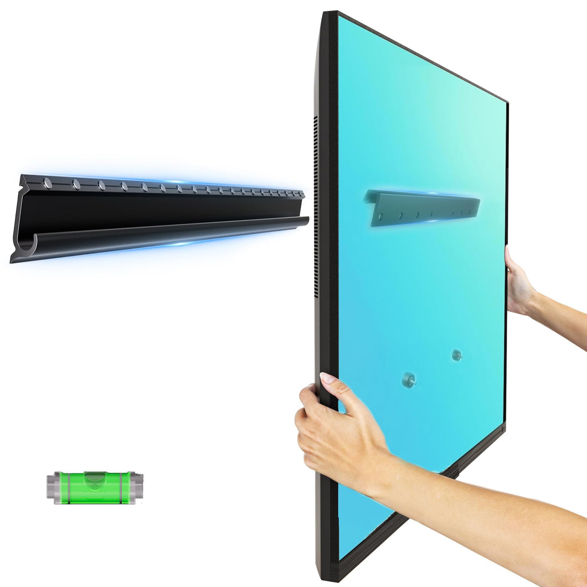 EZISE no-stud TV wall mount installation on drywall for a clutter-free wall