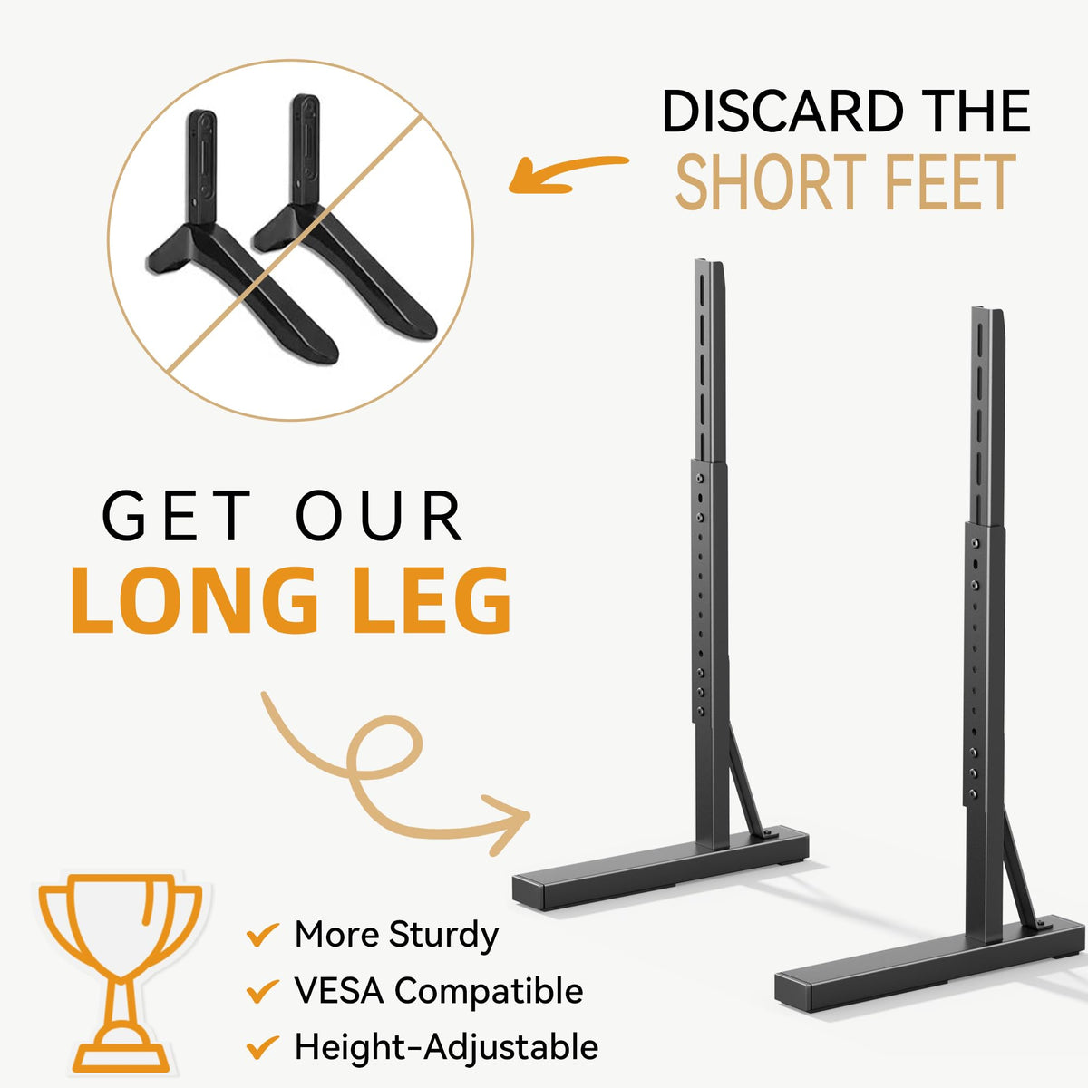 EZISE height adjustment showing adjustable-height-positions for ergonomic viewing
