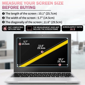 F FORITO 11.6-inch screen protector on a laptop, anti-glare viewing