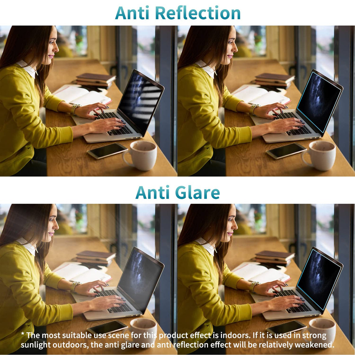 F FORITO blue light blocking 13.3-inch protector preserves color.