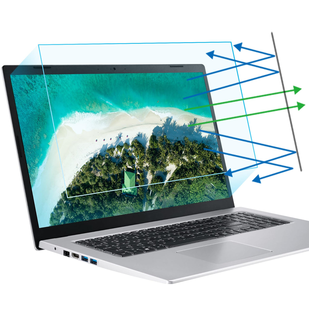 F FORITO 2-pack 17.3-inch screen protector front view with anti-glare finish.