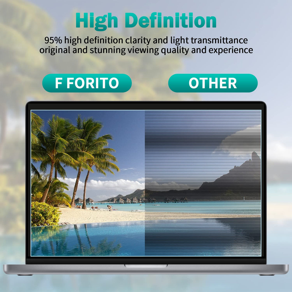 F FORITO hydrophobic coating repels fingerprints and moisture for easy cleaning.