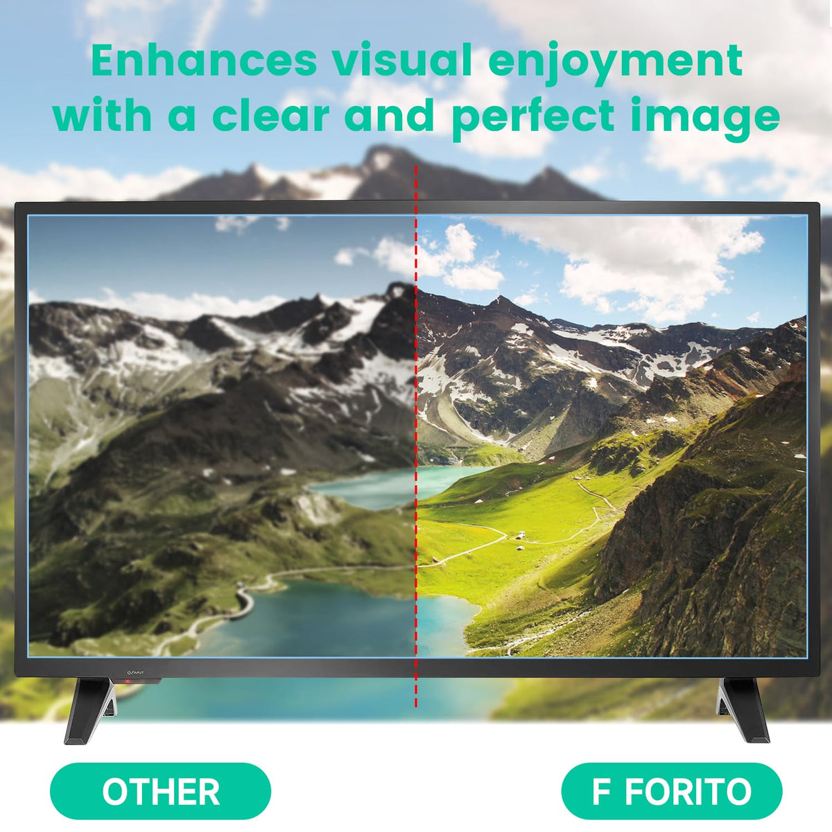 F FORITO easy-clean coating helps keep a 32in screen smudge-free