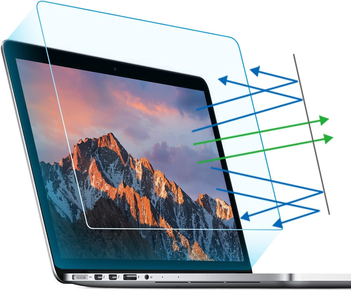 F FORITO anti blue light screen protector on a 15-inch MacBook Pro display