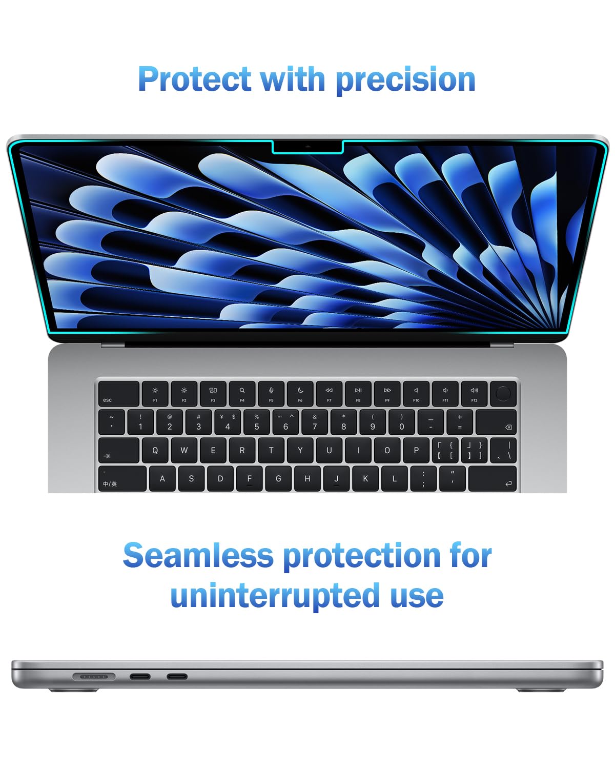 F FORITO compatible with M2–M5 MacBook Air, precise fit for a clean look
