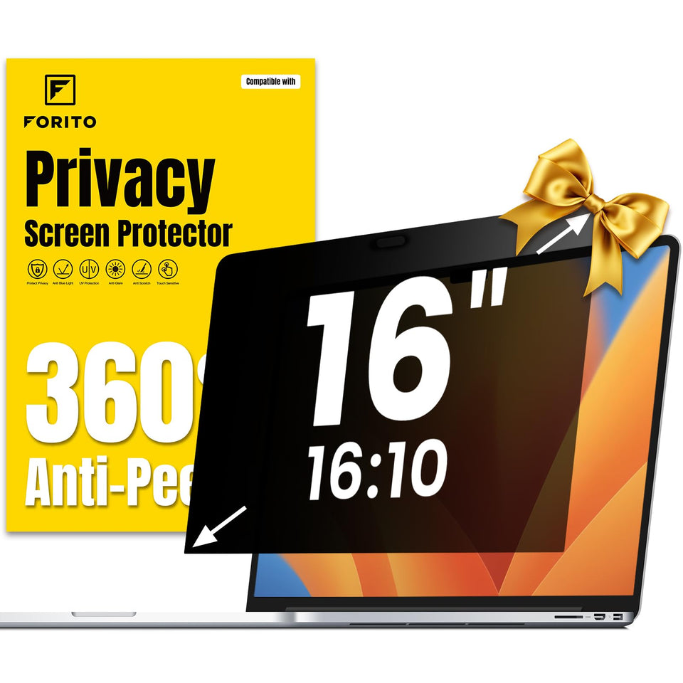 F FORITO front view of 16 inch privacy screen showing clean display clarity benefit