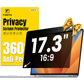F FORITO front packaging showing 17.3 inch privacy protector and benefits