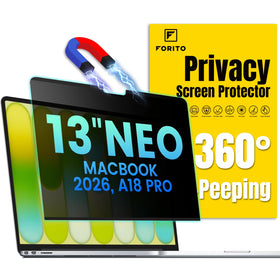 F FORITO front view of privacy screen packaging showing model compatibility and benefits