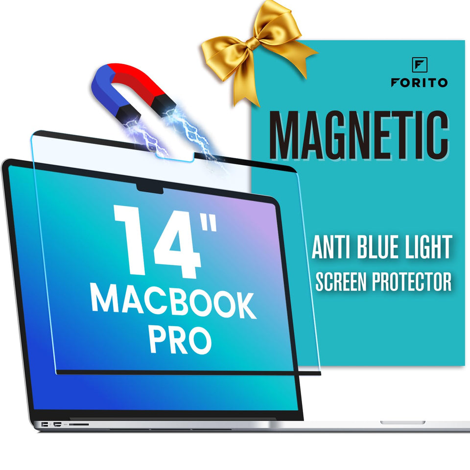 F FORITO front view of protector on MacBook Pro showing neat fit and protection benefit