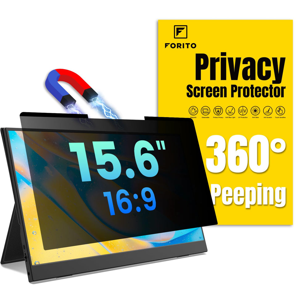 F FORITO front view of privacy screen showing clean fit and protection