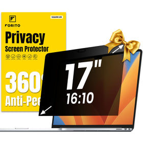 F FORITO front view of 17-inch privacy screen showing clear front display benefit