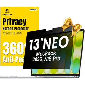 F FORITO MacBook Neo 360° privacy front view for secure, private screen viewing.