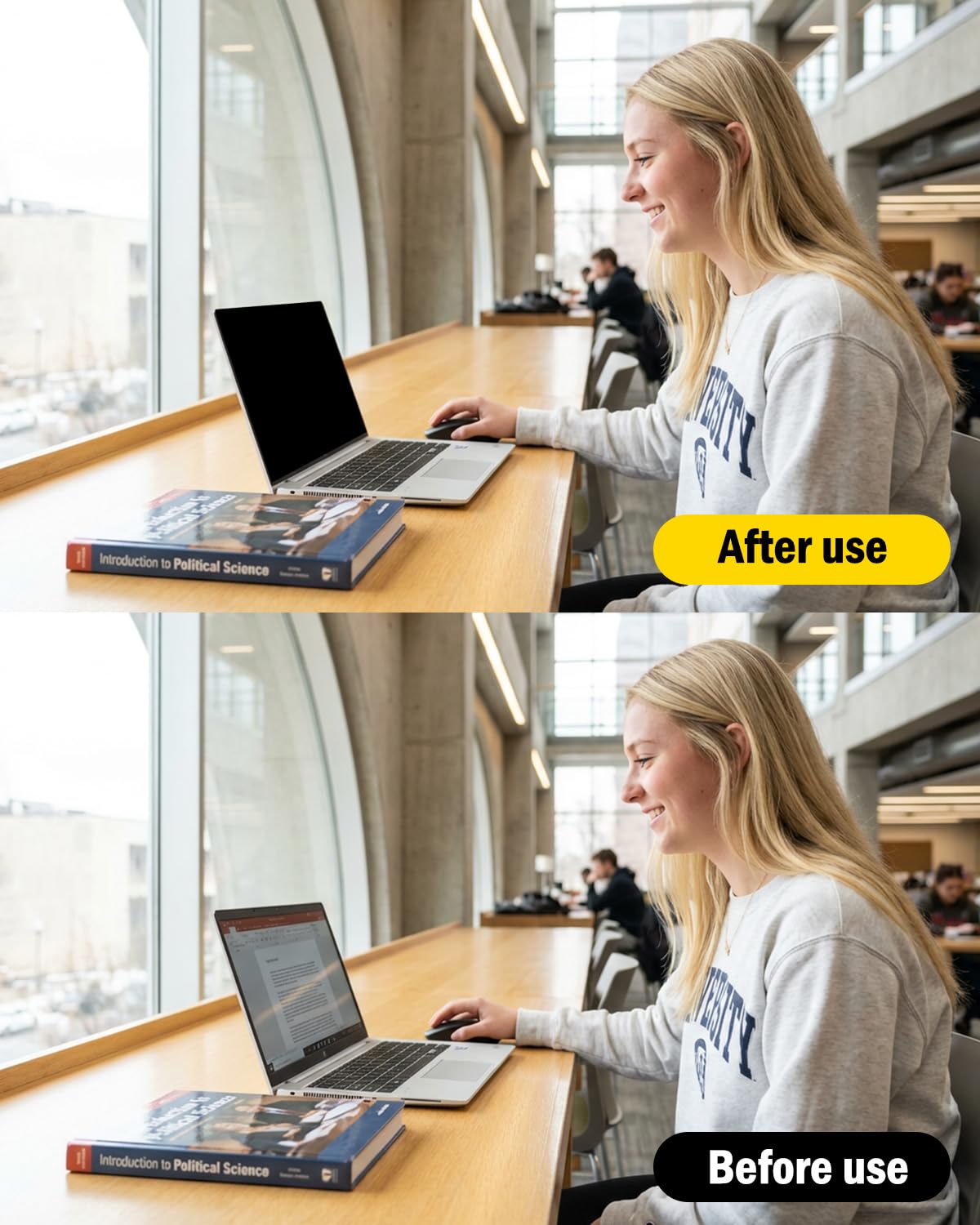 F FORITO MacBook Neo anti-glare blue light image for reduced eye strain.