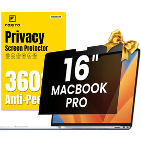 F FORITO MacBook Pro 16 privacy screen front view protects privacy while keeping display clear.