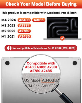 F FORITO precise fit without interfering with lid closure on MacBook Pro 16-inch