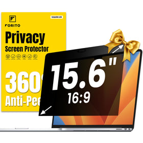 F FORITO privacy screen 360° anti-peeping front view on 15.6 inch laptop