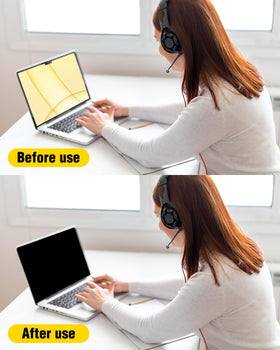 F FORITO profile view with laptop closed, ultra-thin fit preserves closure