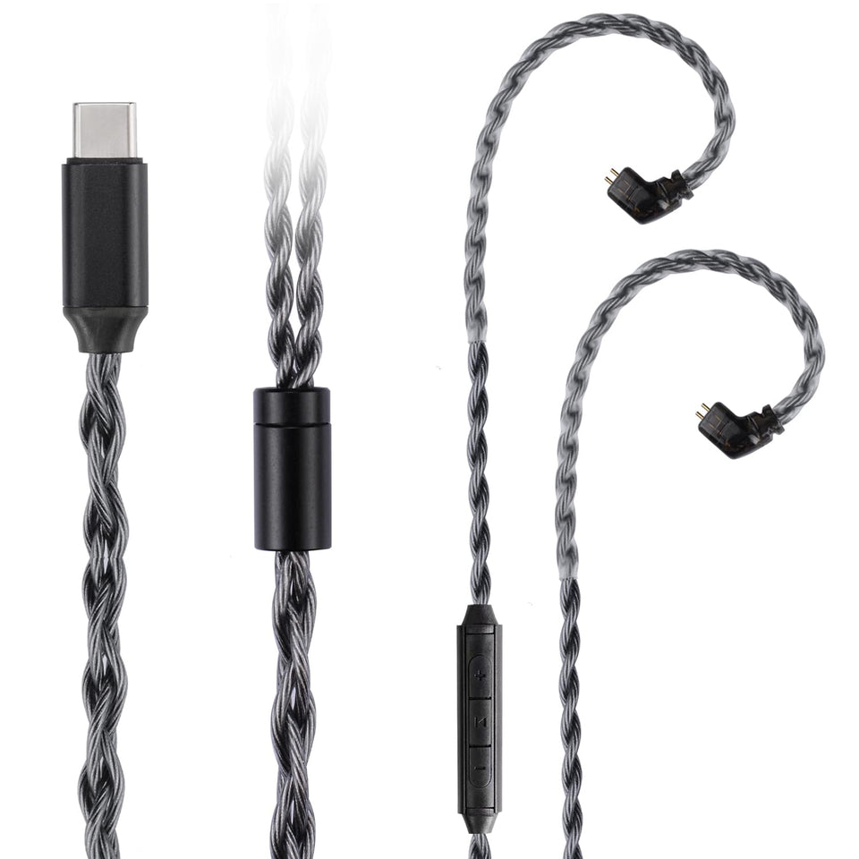 FAAEAL IEM Cable front view with braided, tangle-free design.