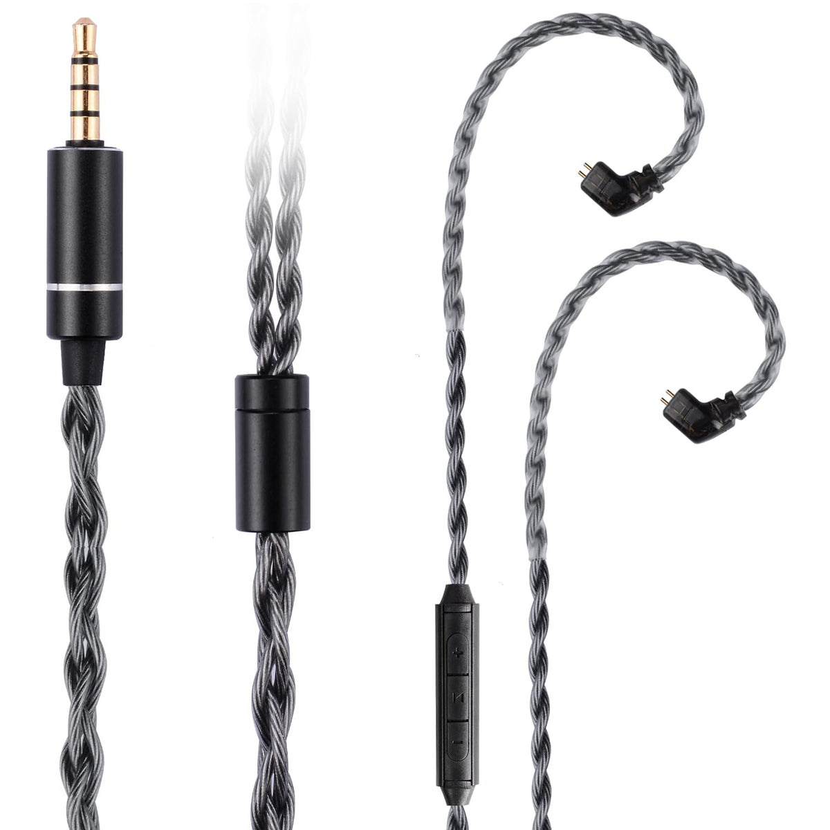 FAAEAL QDC-C IEM cable closeup with pin and connector for broad compatibility