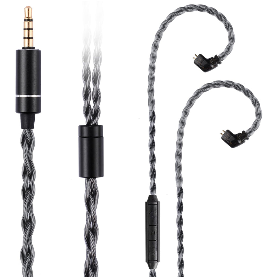 FAAEAL QDC-C IEM cable closeup with pin and connector for broad compatibility