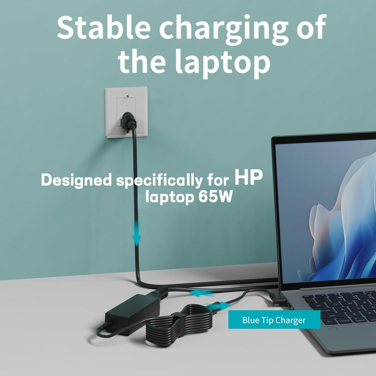 FAATAA Pavilion round blue tip charger keeps Pavilion 14/15/16 powered on business trips