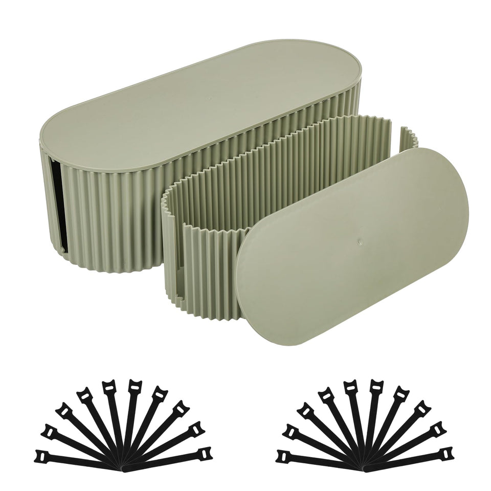 FABROK front view of small and large boxes keeps cords concealed