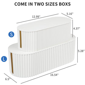 FABROK open large box with power strip inside demonstrating organized protection