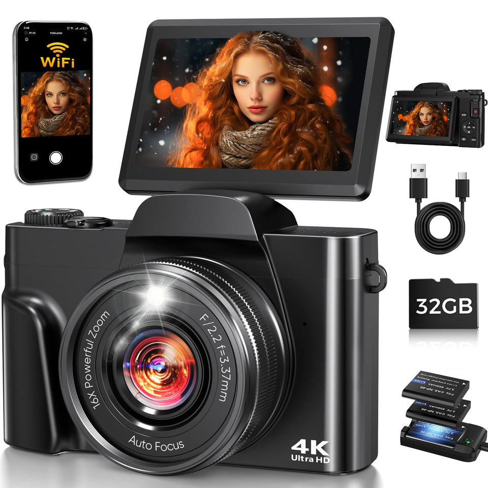 FACLAM 4K camera with 64MP detail for sharp travel photos