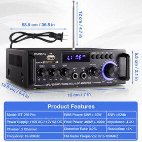 Facmogu BT-298 Pro LED display aids clear status during playback.