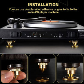 Facmogu golden finish adds tasteful look to an audio setup.