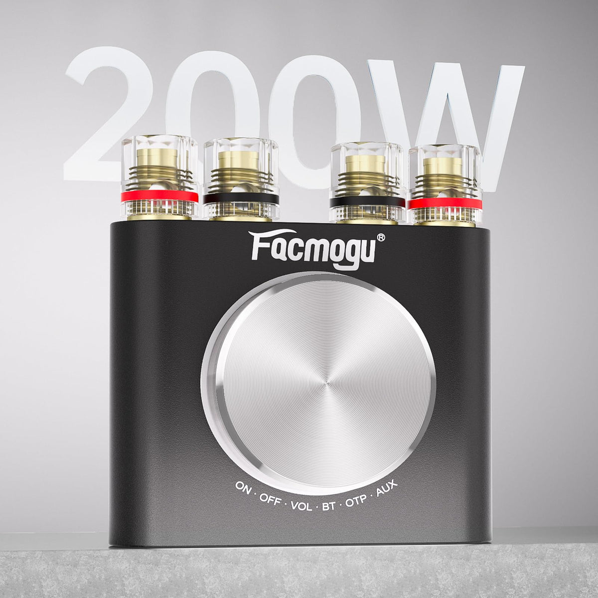 Facmogu M6 single multifunction knob close-up for intuitive power, input and volume control