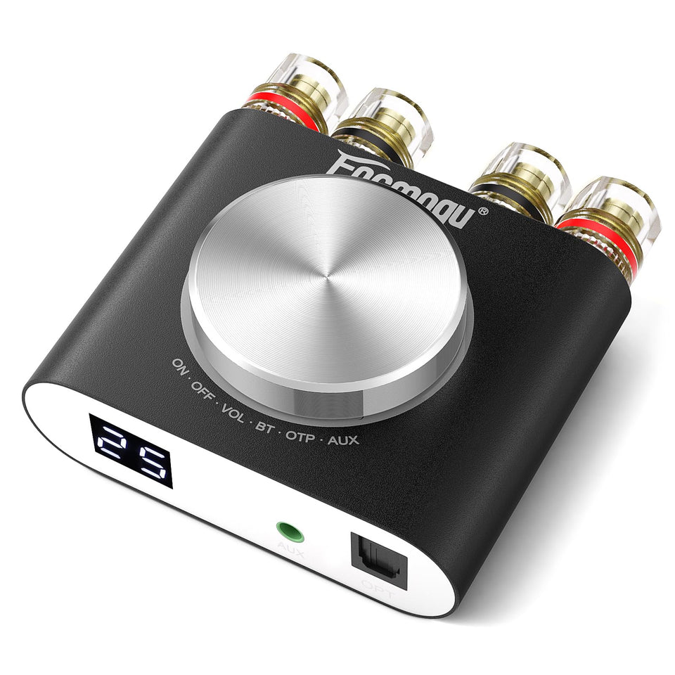 Facmogu M6 front panel showing knob and ports for easy control and stylish look