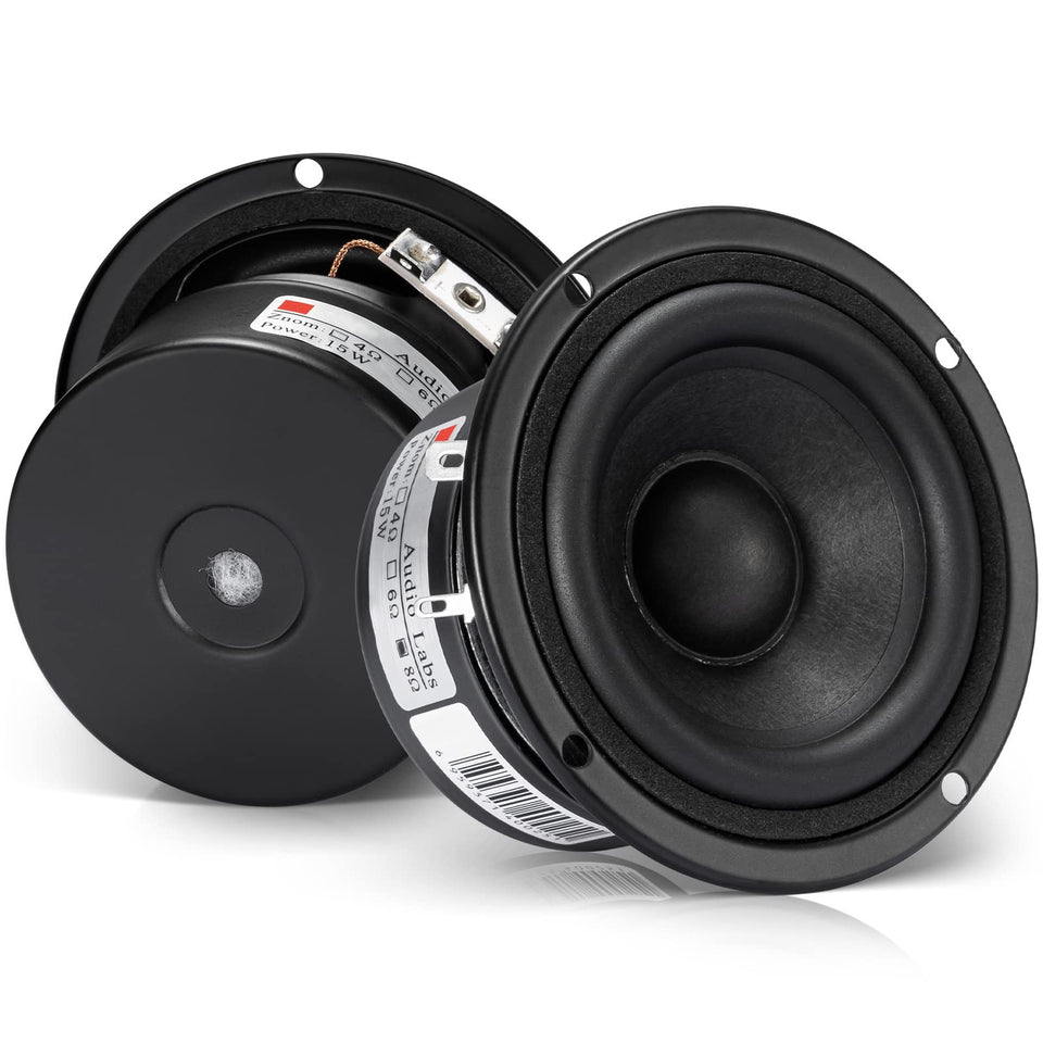 Facmogu full range speakers front view, ideal for shelf-sized audio setups