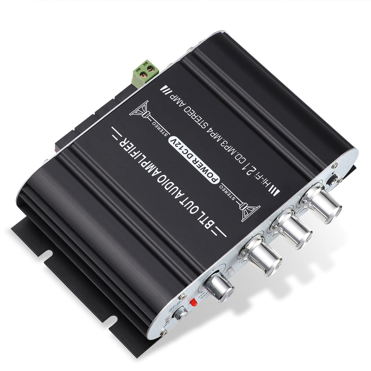 Facmogu ST-838 back panel with RCA and AUX inputs for versatile device compatibility.