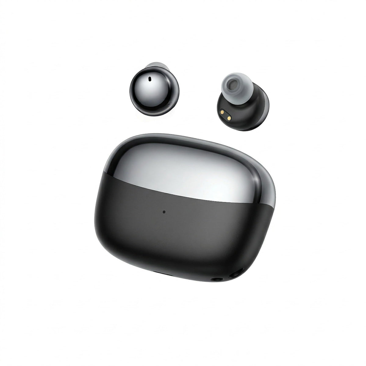 FADCAMELOS front view of earbuds and charging case showing premium design benefit